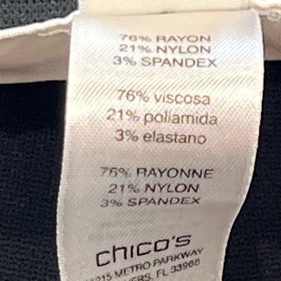 CHICO'S Pants Women's Size L (2.5) Black Ankle Pants slacks elastic - Picture 3 of 5